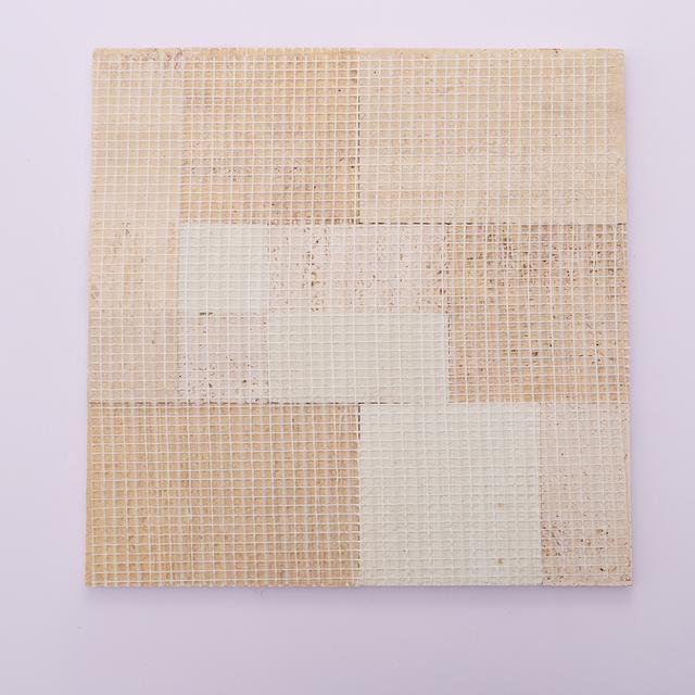 3D Beige Square Seamless Connection Travertine Marble Tile — mosaic vuông bằng đá travertine beige