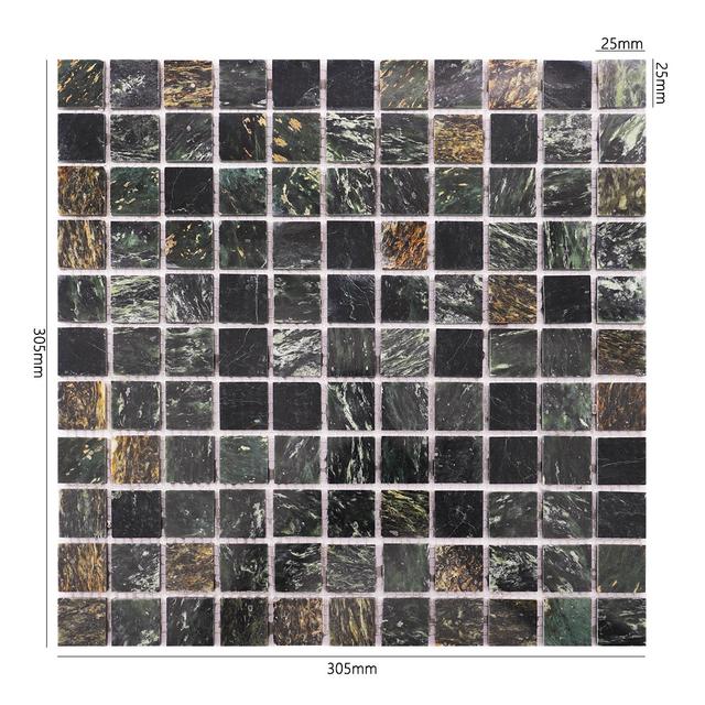 Empress Green Marble Mosaic Tiles 23x23mm — mosaic ghép nghệ thuật bằng đá marble xanh lục