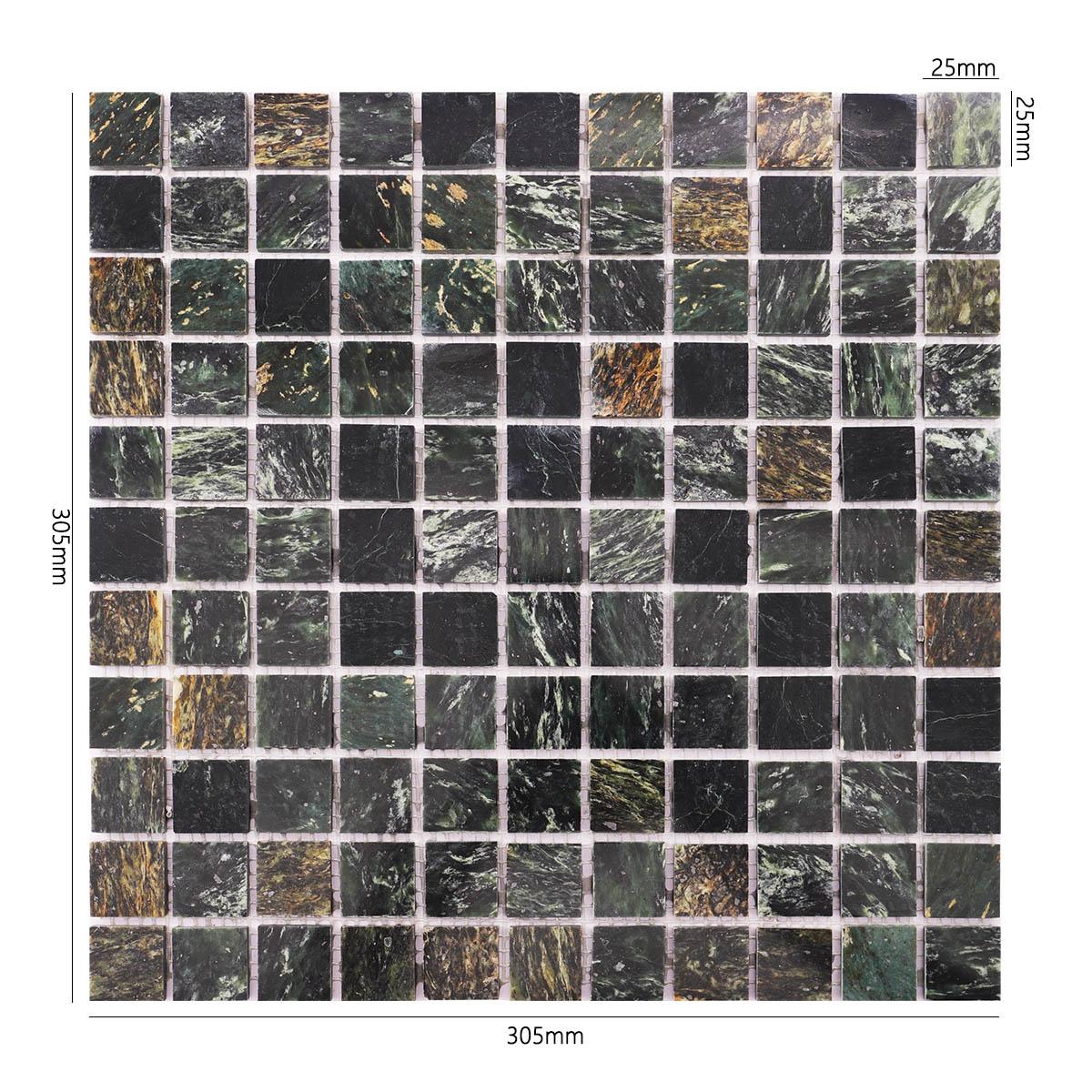 Empress Green Marble Mosaic Tiles 23x23mm — mosaic ghép nghệ thuật bằng đá marble xanh lục