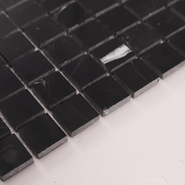 Nero Marquina Square Marble Mosaic Tiles — mosaic vuông bằng đá marble đen