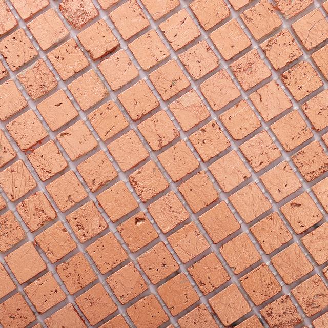 Rose Gold Foil Marble Mosaic Backsplash Tiles — mosaic ghép nghệ thuật bằng đá travertine vàng