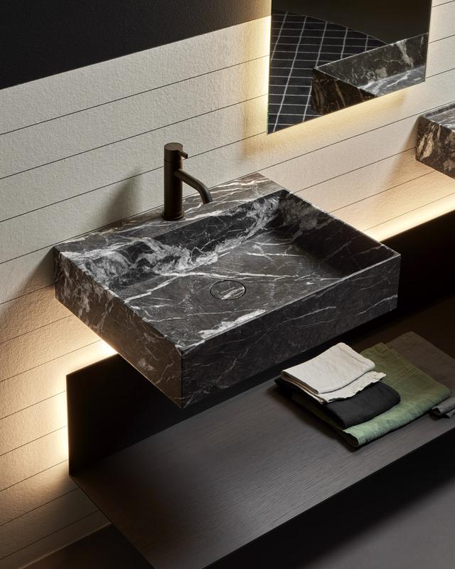 Lavabo Gesto treo tường — lavabo đá tự nhiên Rochelle