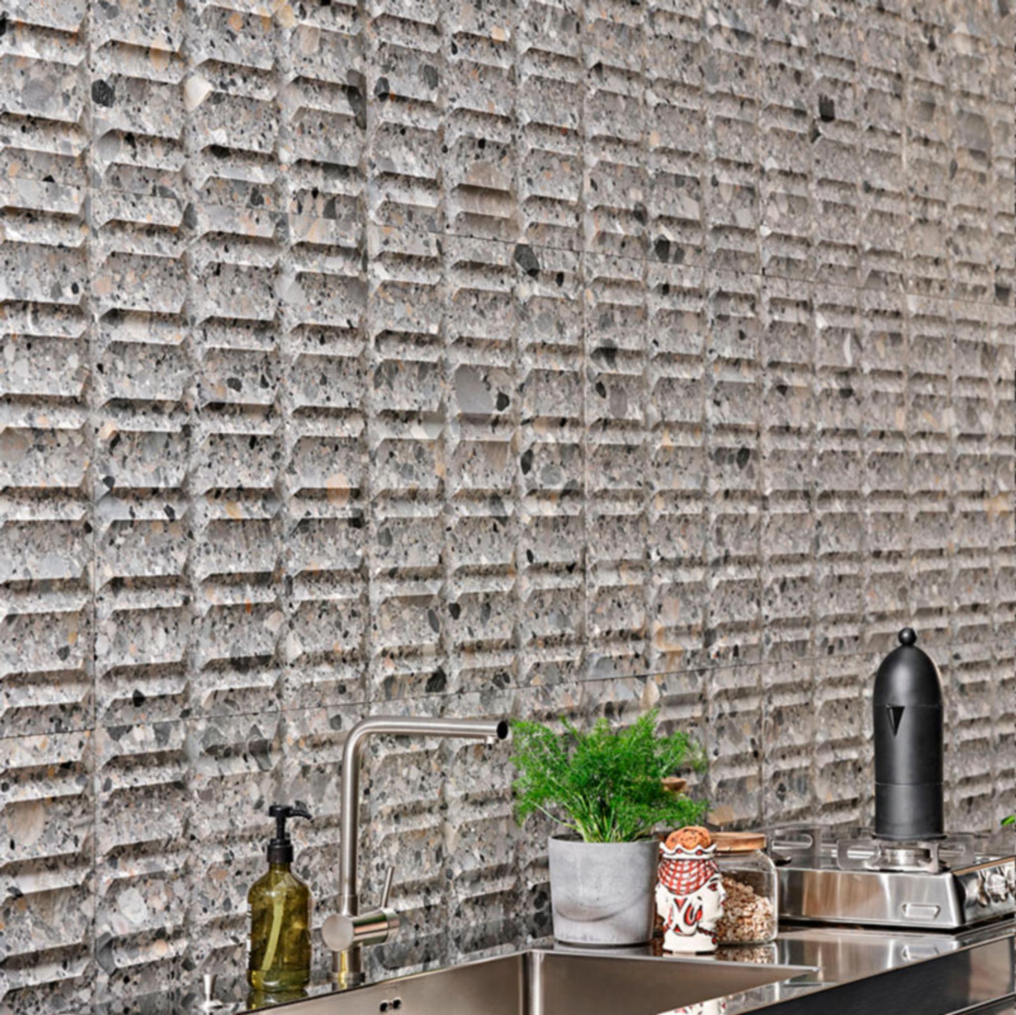 Vách đá 3D Crystal — bề mặt đá tự nhiên điêu khắc nổi khối, Lithos