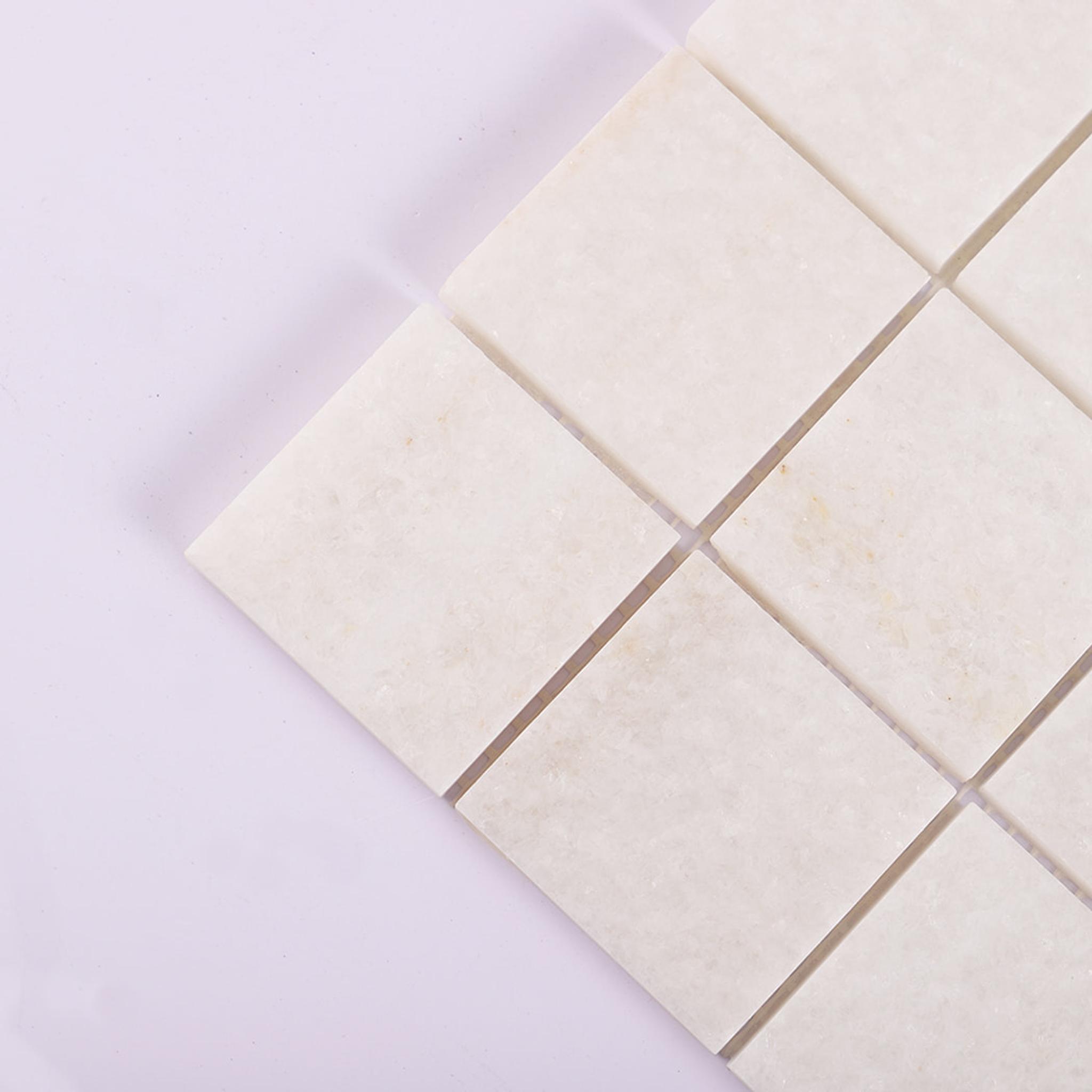 White Square Marble Mosaic Tile 2 x 2 Inch — mosaic vuông bằng đá marble trắng
