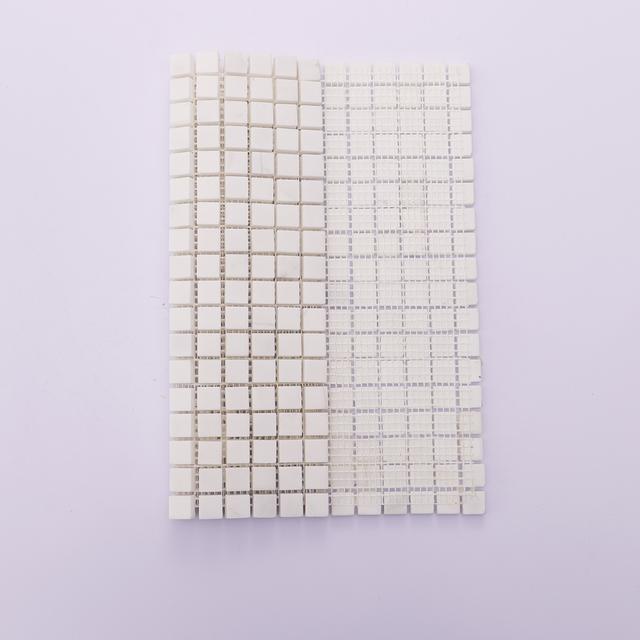 Small Square White Polished Marble Mosaic Tiles — mosaic vuông bằng đá marble trắng