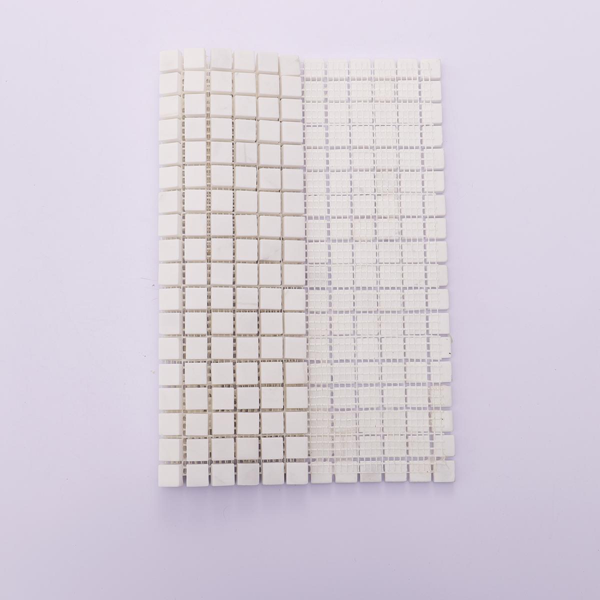 Small Square White Polished Marble Mosaic Tiles — mosaic vuông bằng đá marble trắng