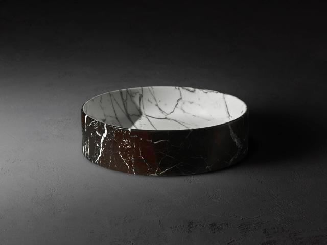 Lavabo đá đặt bàn tròn — nội thất đá Rochelle Stone