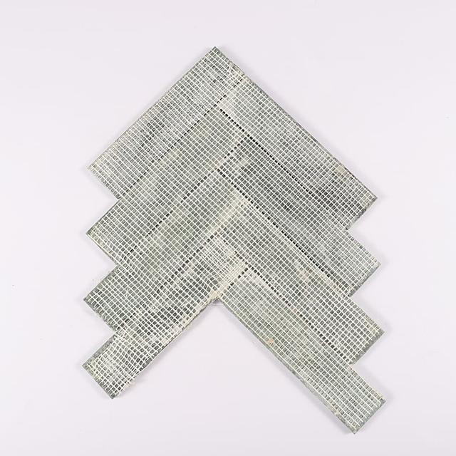 Verde Green Herringbone Polished Marble Mosaic Tile — mosaic xương cá bằng đá marble xanh lục