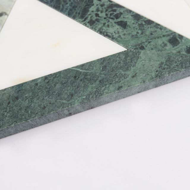 Big Hexagon Geometric Marble Mosaic — mosaic lục giác bằng đá marble xanh lục & trắng