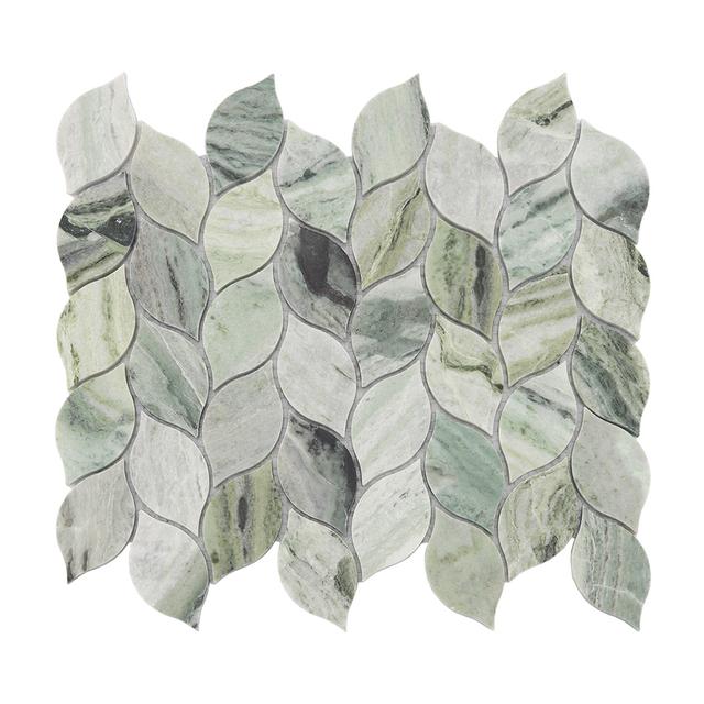 Green Leaf Marble Mosaic Tile — mosaic ghép nghệ thuật bằng đá marble xanh lục