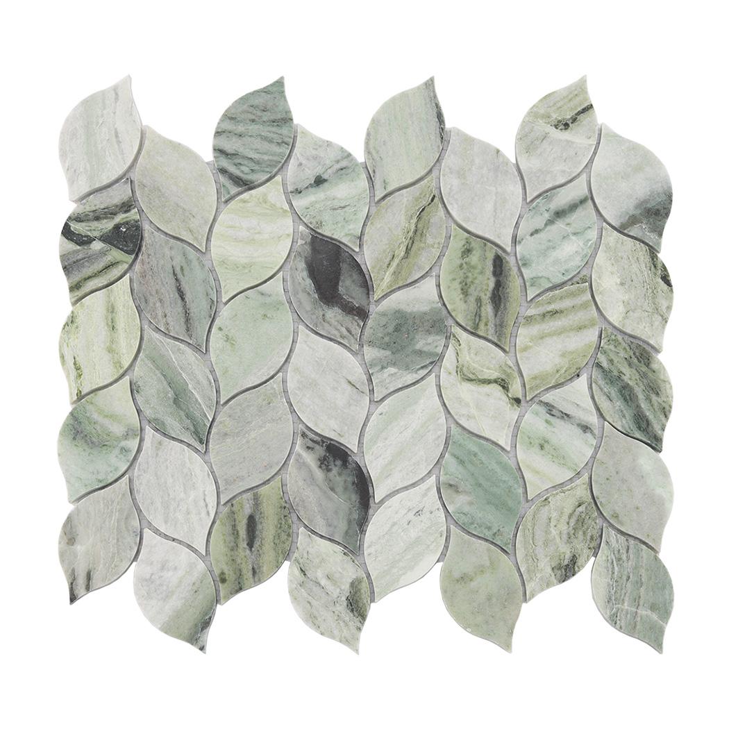 Green Leaf Marble Mosaic Tile — mosaic ghép nghệ thuật bằng đá marble xanh lục