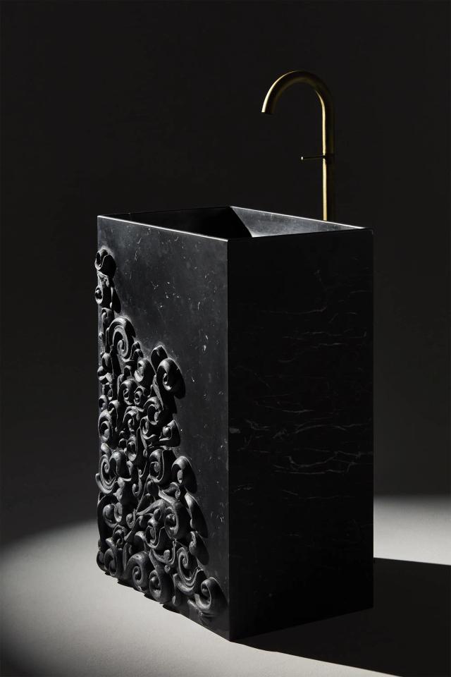 Lavabo đá nguyên khối — nội thất đá Rochelle Stone