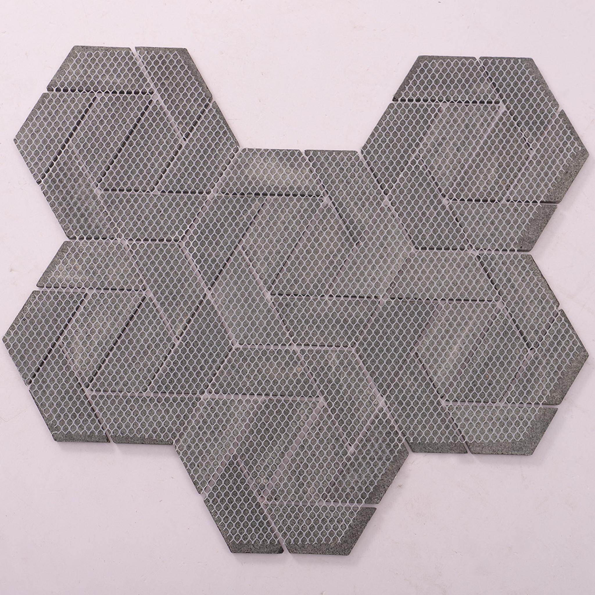 Matt Black Marble Hexagon Mosaic Tiles for Modern Spaces — mosaic lục giác bằng đá marble đen
