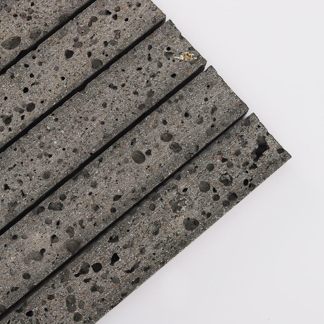 Black Lava Stone Fluted Mosaic Tile for Walls and Fireplaces — mosaic rãnh sọc (fluted) bằng đá marble đen