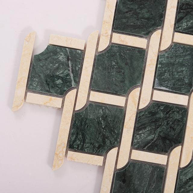 Rockart Medallion Green Marble Mosaic Tiles — mosaic ghép nghệ thuật bằng đá marble xanh lục