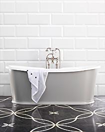 Sàn họa tiết marble Prestige 8 — Marquina đen và Crema Marfil kem, Rochelle Couture