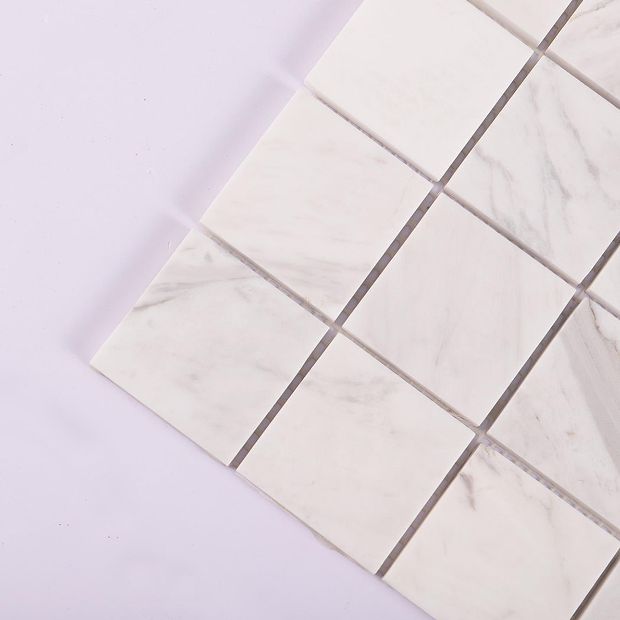 Jazz White Natural Marble Square Mosaic Tile — mosaic vuông bằng đá marble trắng