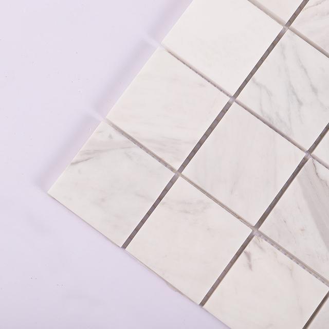 Jazz White Natural Marble Square Mosaic Tile — mosaic vuông bằng đá marble trắng