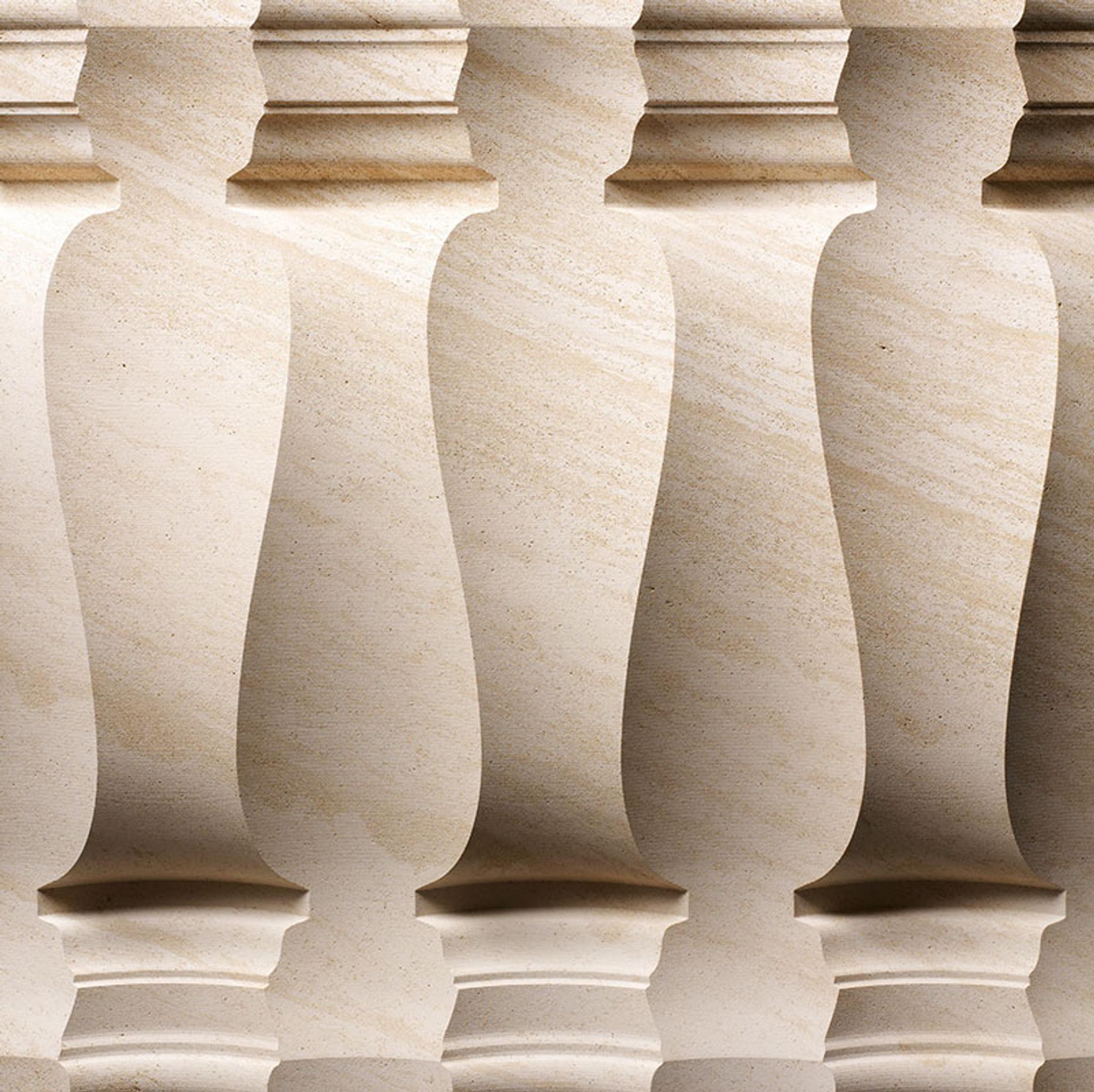 Vách đá 3D Palladio RV7 — bề mặt đá tự nhiên điêu khắc nổi khối, Lithos