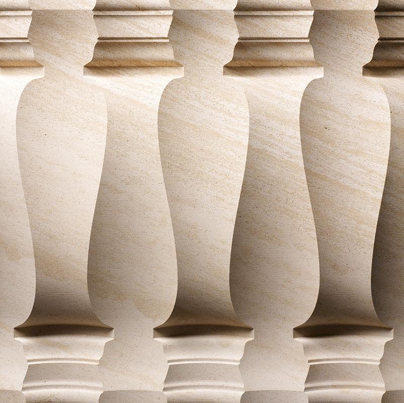 Vách đá 3D Palladio RV7 — bề mặt đá tự nhiên điêu khắc nổi khối, Lithos