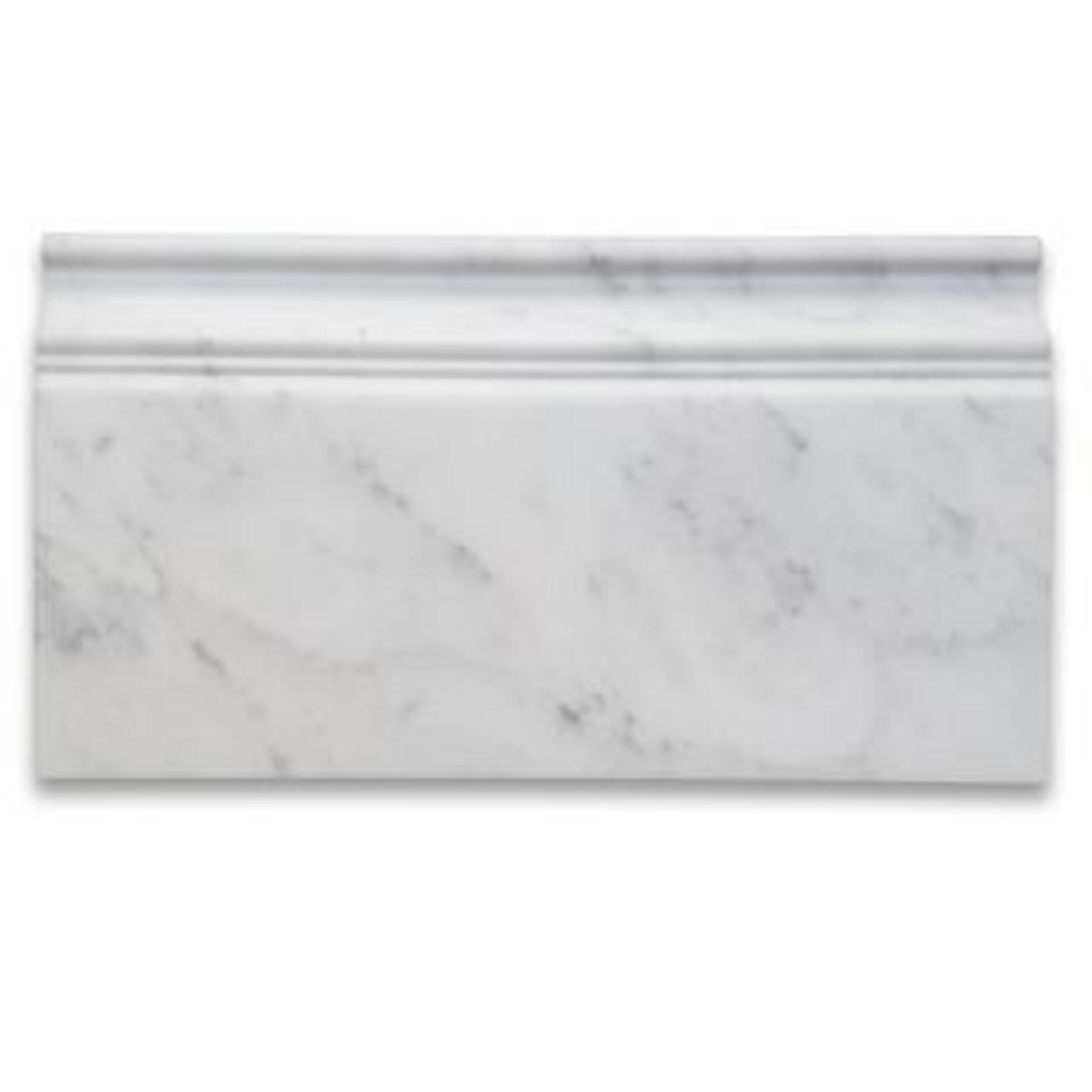 Phào chỉ đá Carrara Baseboard (phào chân tường) — bề mặt mài mờ (honed), Rochelle Couture