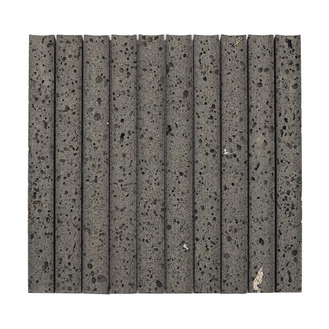 Lava Stone Fluted Mosaic Tile for Walls and Fireplaces (mosaic rãnh sọc đá lava xám đậm) — Rochelle Rochelle Stone