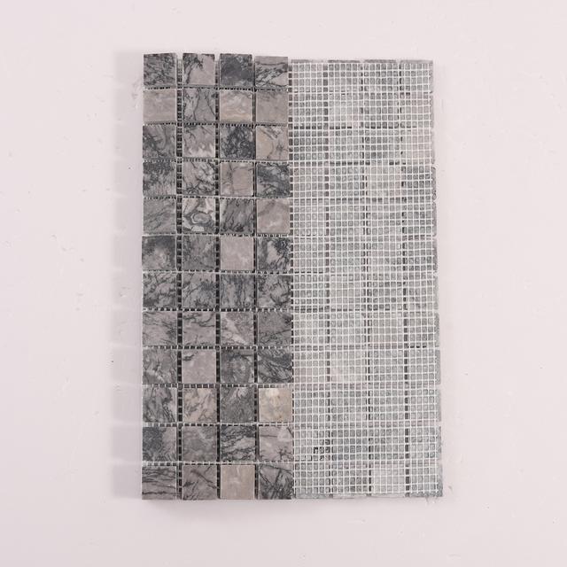 Bardiglio Gray Square Marble Polished Mosaic Tiles — mosaic vuông bằng đá marble xám
