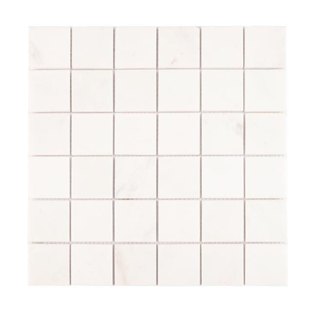White Square Marble Floor and Wall Mosaic Tile — mosaic vuông bằng đá marble trắng