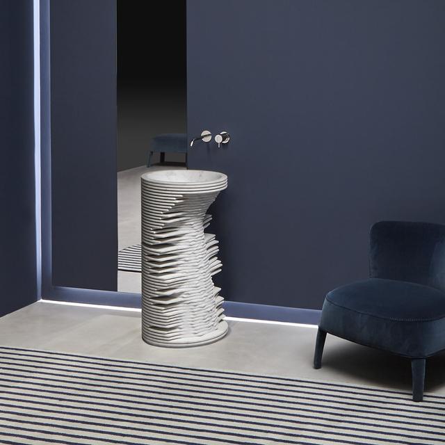 Lavabo Introverso đặt sàn — lavabo đá tự nhiên Rochelle