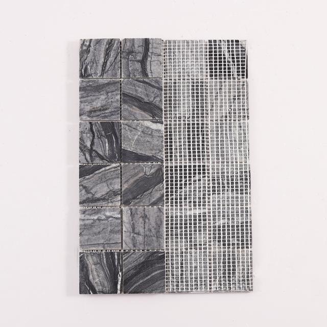 Bardiglio Square Marble Mosaic Tiles 48X48 for Elegant Spaces — mosaic vuông bằng đá marble tự nhiên