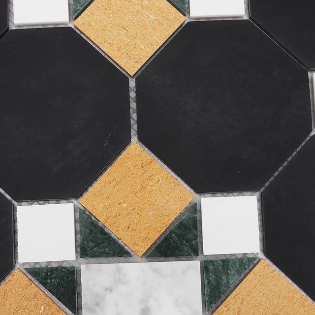 Multicolor Geometric Marble Mosaic Tile — mosaic ghép nghệ thuật bằng đá marble tự nhiên