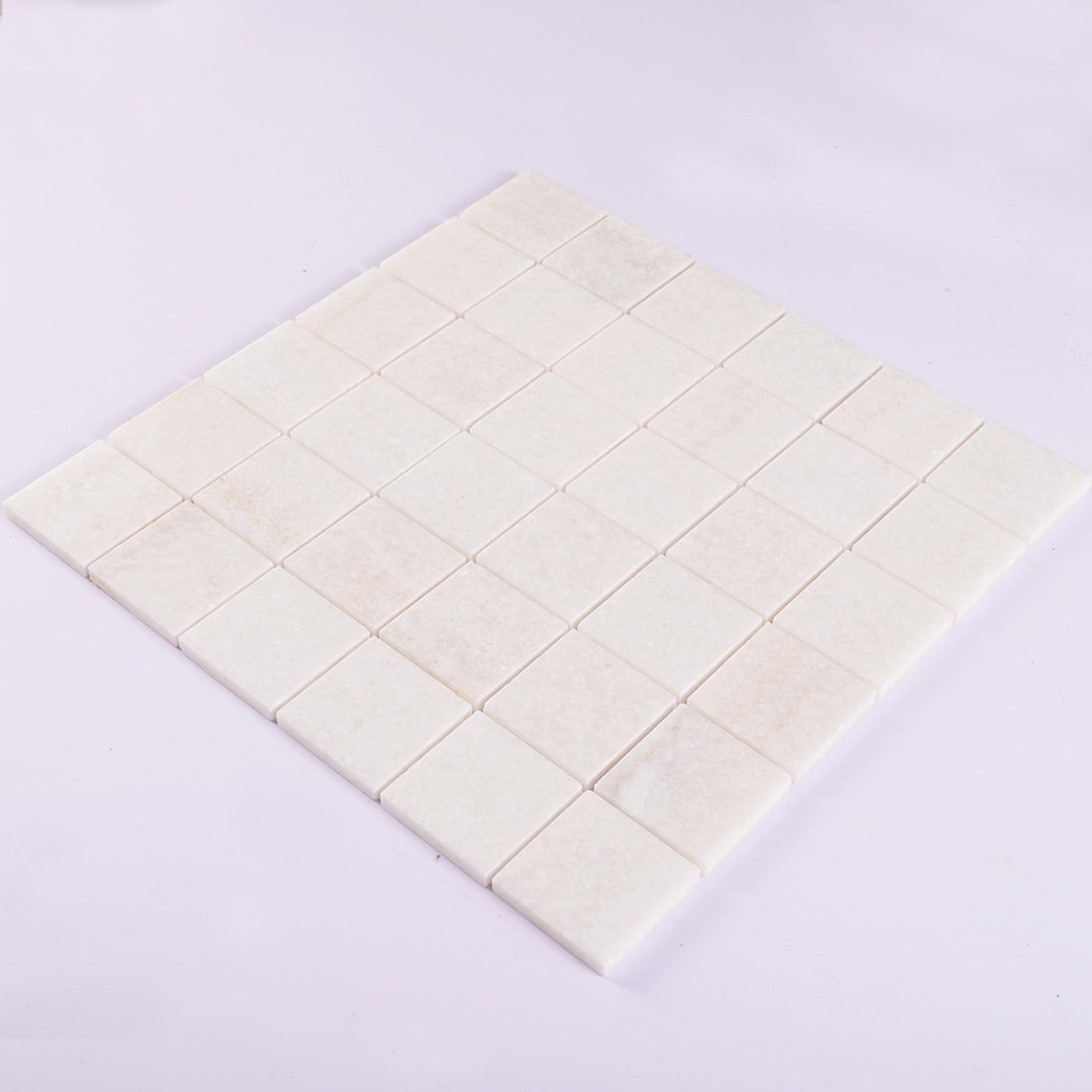 White Square Marble Mosaic Tile 2 x 2 Inch — mosaic vuông bằng đá marble trắng