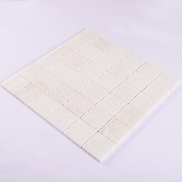 White Square Marble Mosaic Tile 2 x 2 Inch — mosaic vuông bằng đá marble trắng