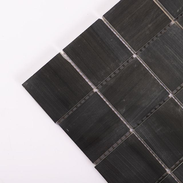 Dark Grey Square Honed Marble Floor Tile — mosaic vuông bằng đá marble xám