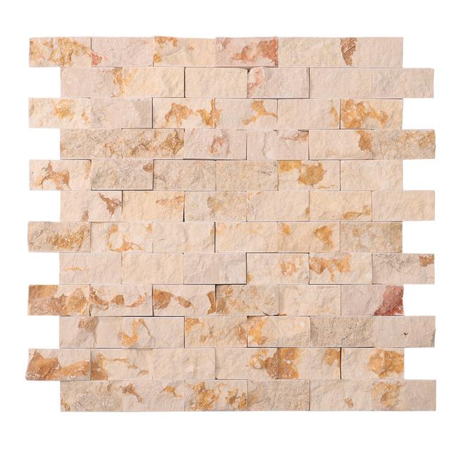 Crema Marfil Face Stone Subway Tiles — mosaic subway (gạch thẻ) bằng đá marble tự nhiên