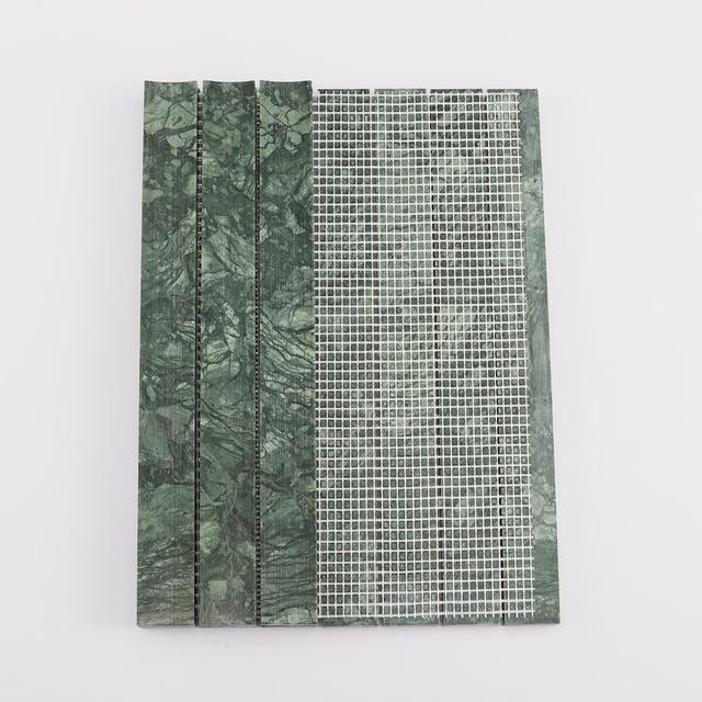 Indian Green Strip Fluted Marble Mosaic Tile for Interior Wall — mosaic rãnh sọc (fluted) bằng đá marble xanh lục