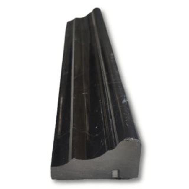 Phào chỉ đá Nero Marquina Chair Rail (viền giữa tường) — bề mặt đánh bóng (polished), Rochelle Stone