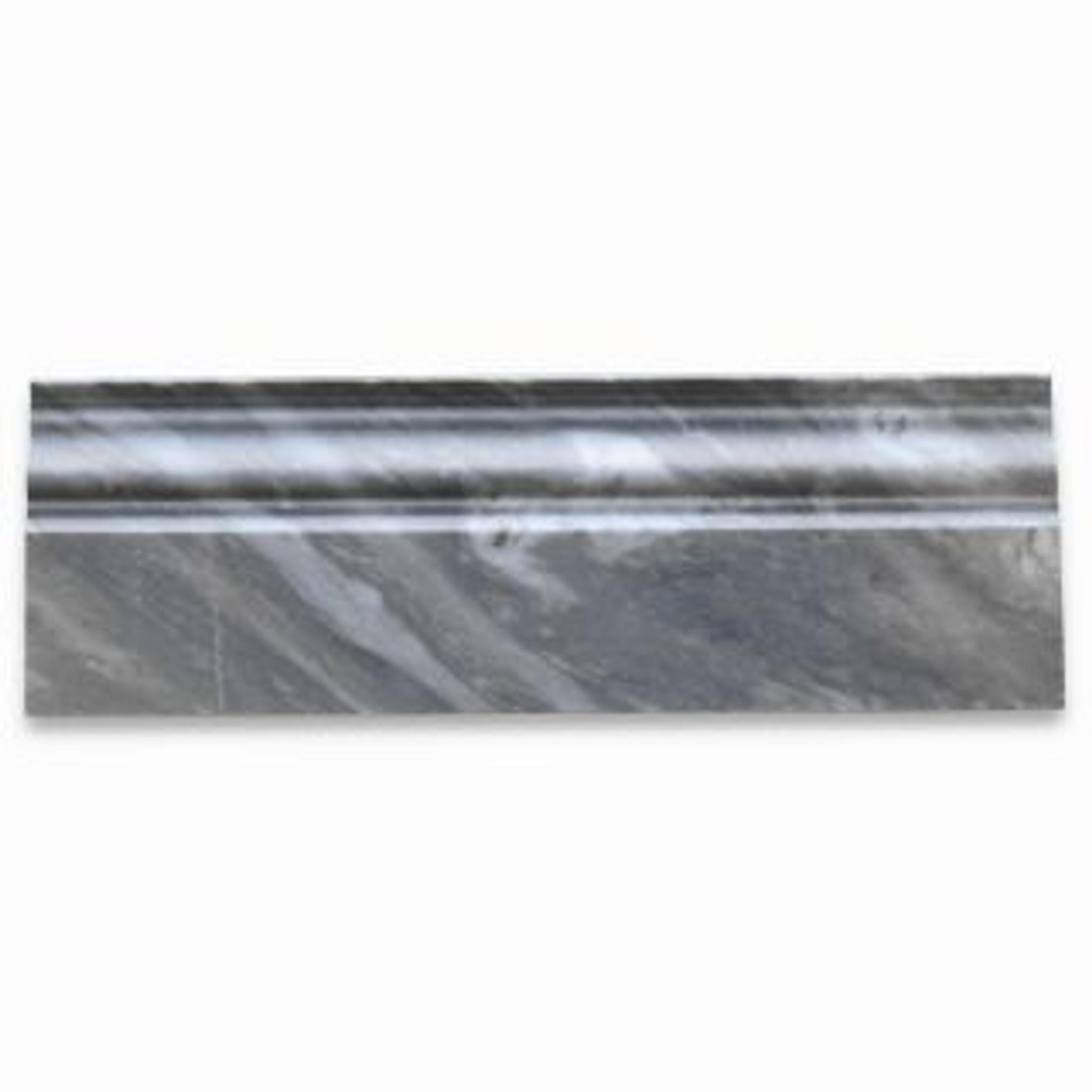 Phào chỉ đá Bardiglio Crown (phào đỉnh) — bề mặt mài mờ (honed), Rochelle Couture