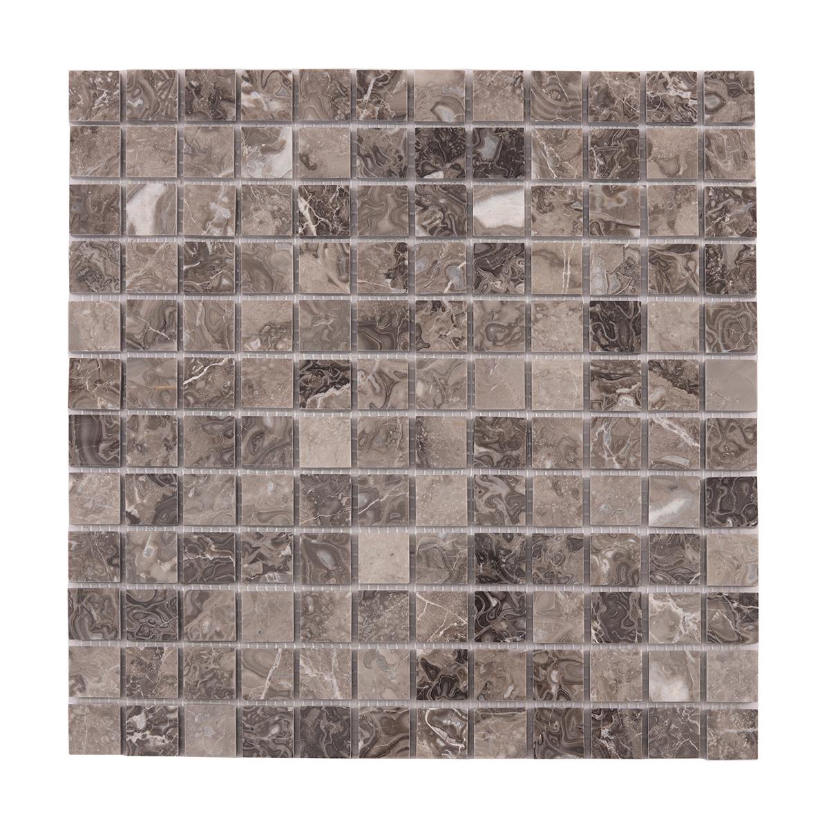 Emperador Light Brown Square Marble Mosaic Tiles — mosaic vuông bằng đá marble nâu & nâu Emperador
