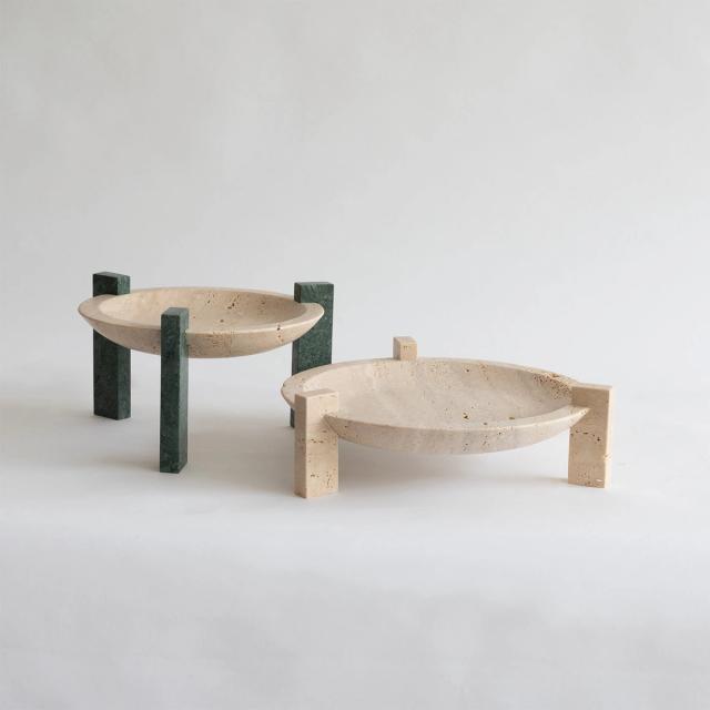 Mâm trung tâm Block Stand cao — nội thất đá Rochelle