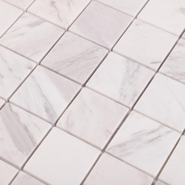 Jazz White Natural Marble Square Mosaic Tile — mosaic vuông bằng đá marble trắng