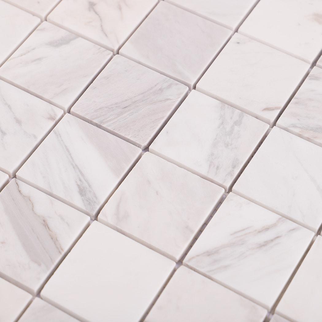 Jazz White Natural Marble Square Mosaic Tile — mosaic vuông bằng đá marble trắng