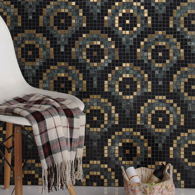Metal and Marble Mosaic Tiles  Pixel Fish Scale Pattern — mosaic vảy cá (fish scale) bằng đá marble tự nhiên