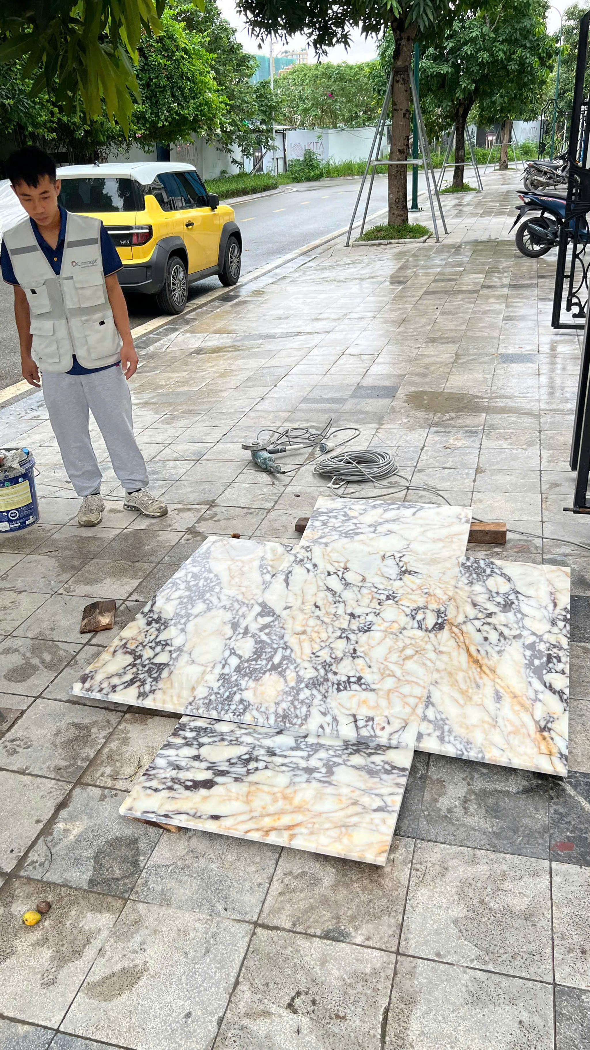 Đá tấm (slab) — Marble Calacatta Viola