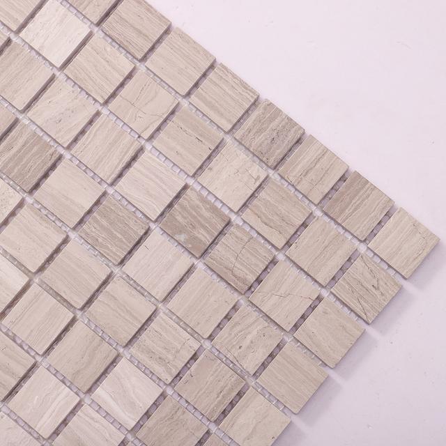 Grigio Legno Gray Marble Square Mosaic Tiles 23X23 — mosaic vuông bằng đá marble xám