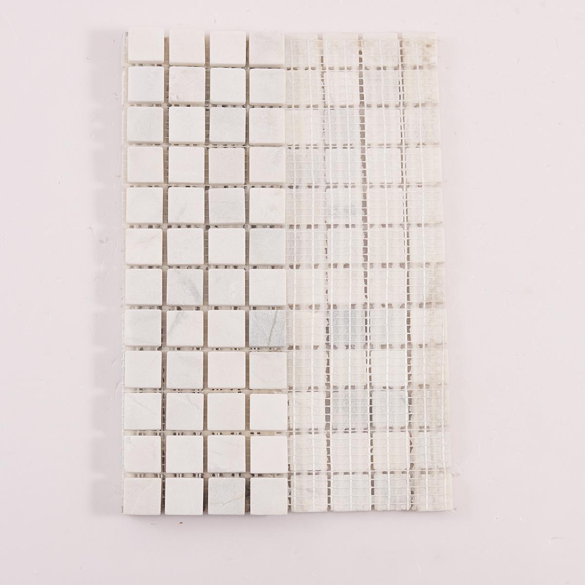 Thassos White Square Marble Mosaic Tiles for Walls & Floors — mosaic vuông bằng đá marble trắng