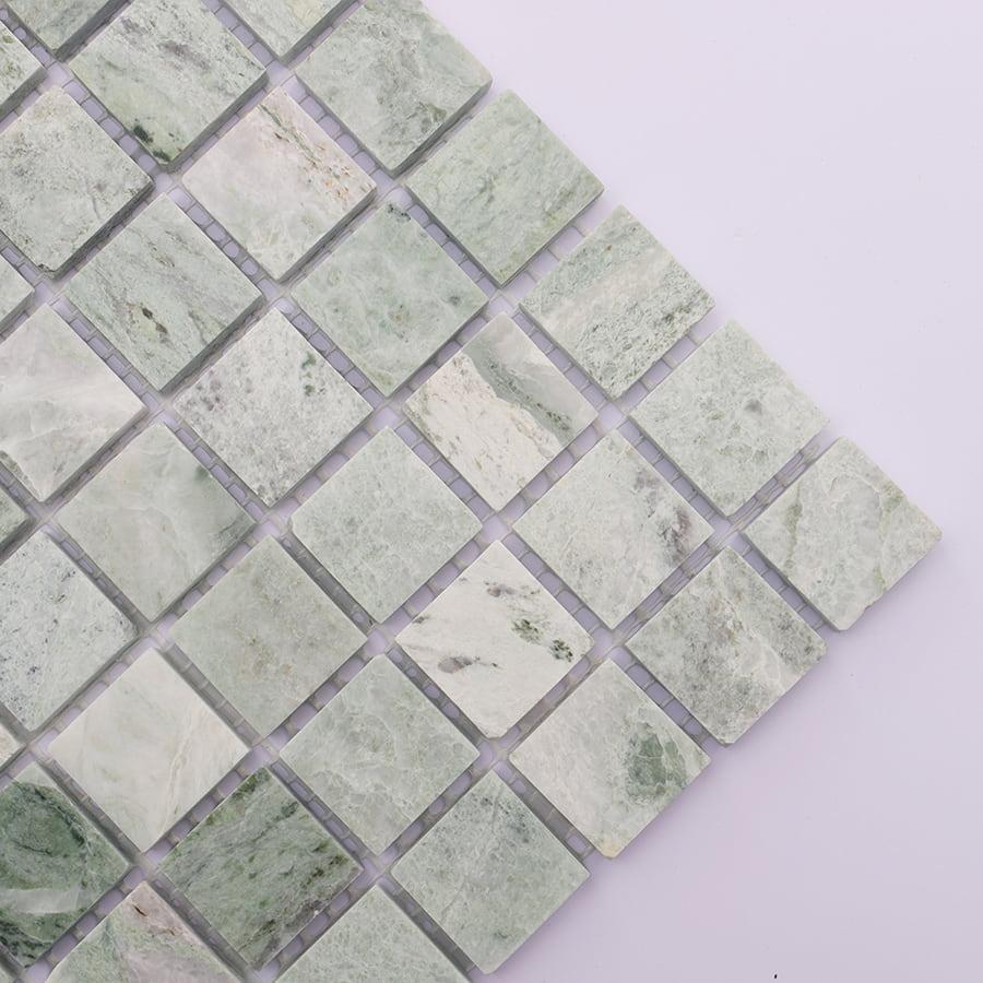 Envy Green Square Marble Mosaic Tiles — mosaic vuông bằng đá marble xanh lục & đỏ