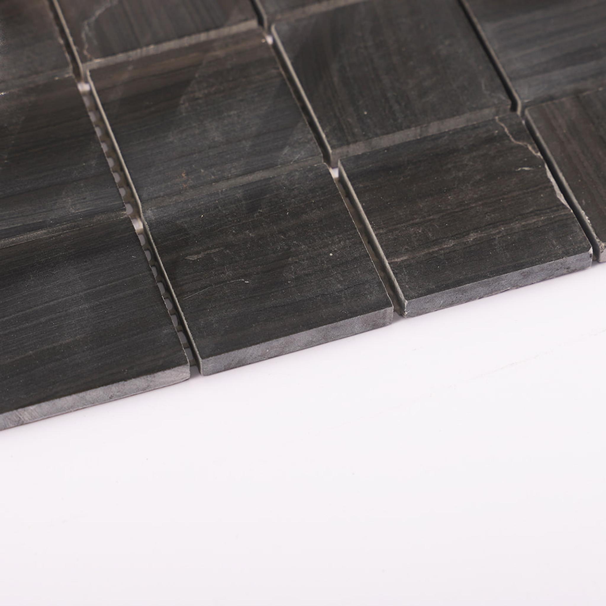 Dark Grey Square Honed Marble Floor Tile — mosaic vuông bằng đá marble xám