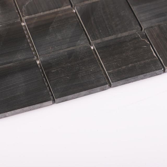 Dark Grey Square Honed Marble Floor Tile — mosaic vuông bằng đá marble xám