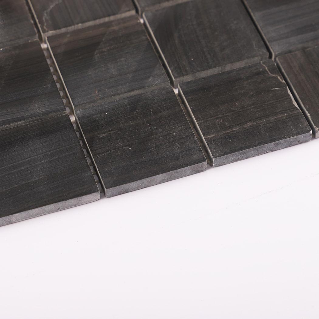 Dark Grey Square Honed Marble Floor Tile — mosaic vuông bằng đá marble xám